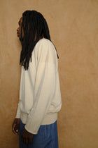 lounge sweater in oatmeal cotton & cashmere