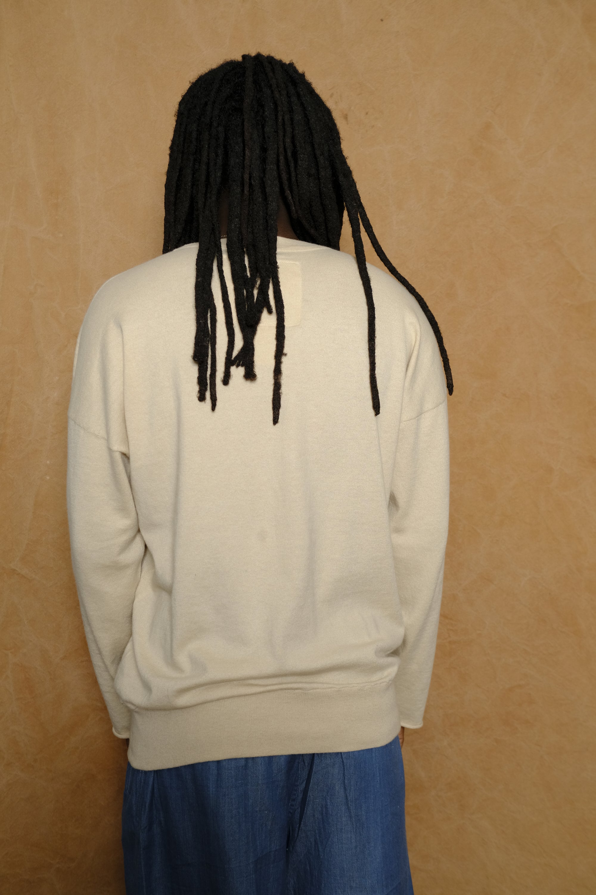 lounge sweater in oatmeal cotton & cashmere