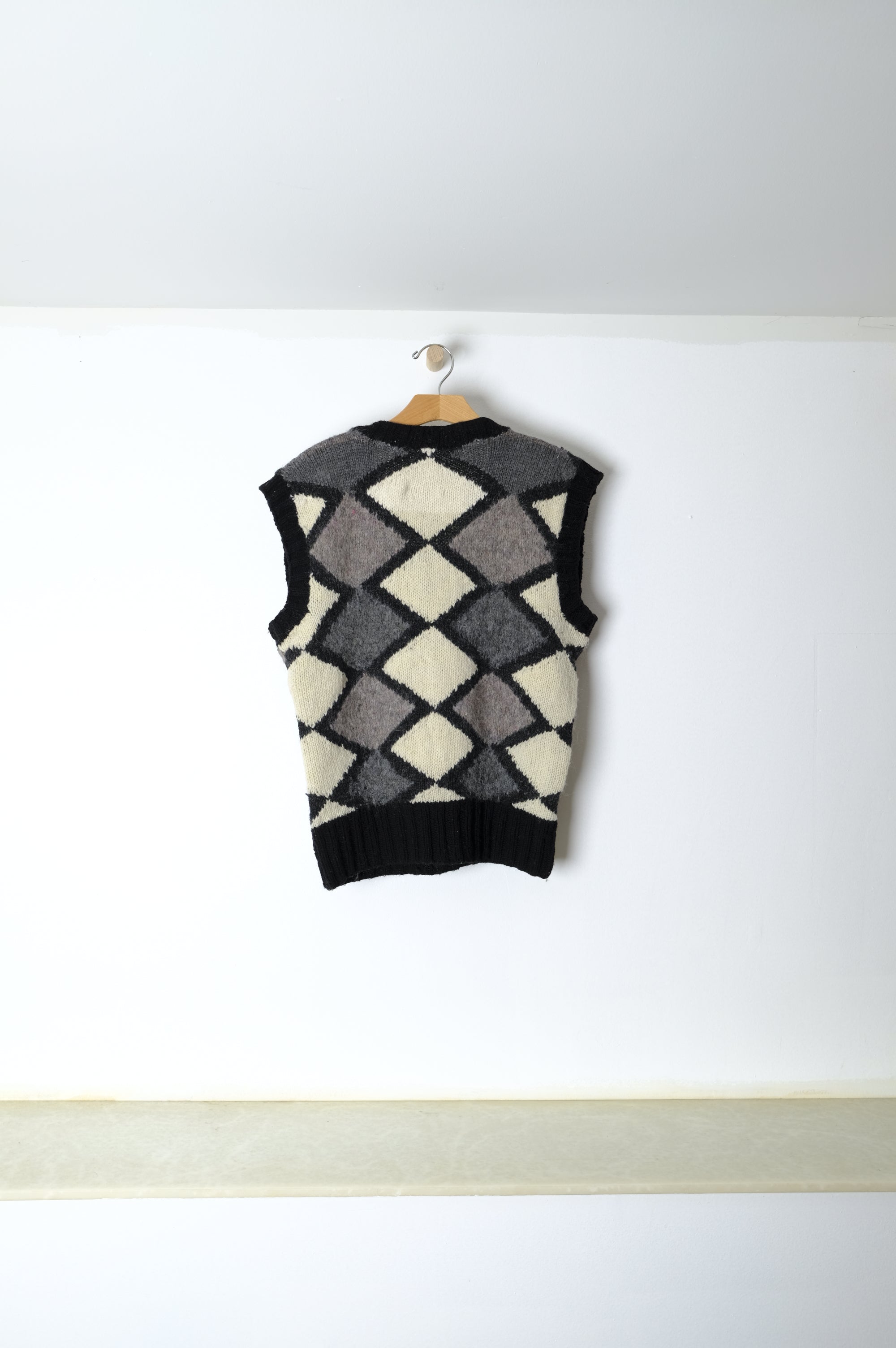 mohair argyle motif sweater vest