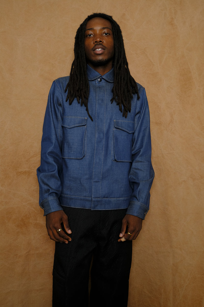 '75 london overshirt in turkish blue denim