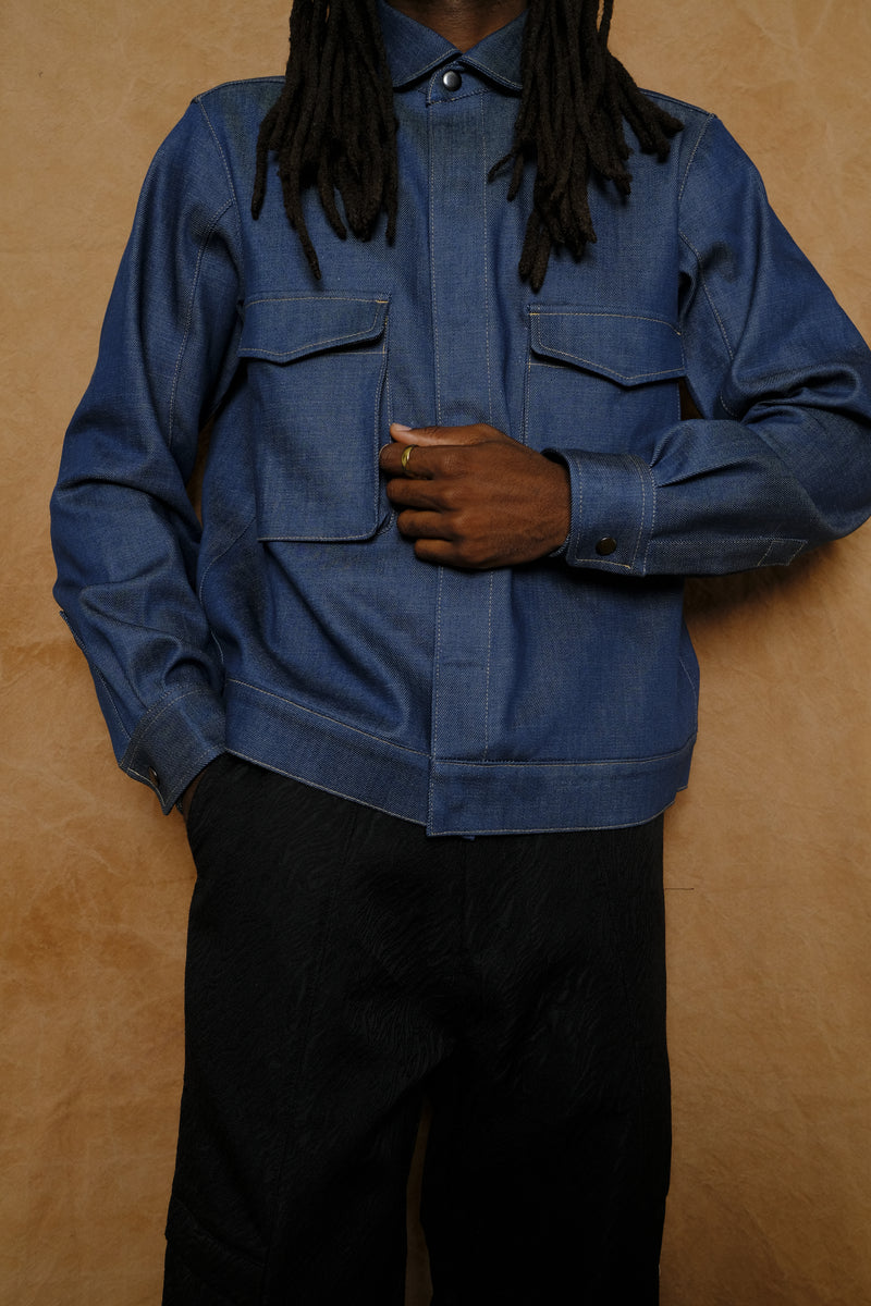 '75 london overshirt in turkish blue denim
