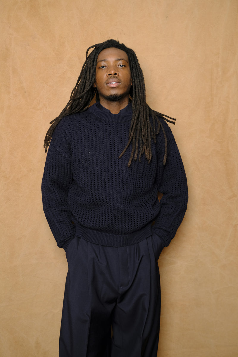 guard knit sweater in navy