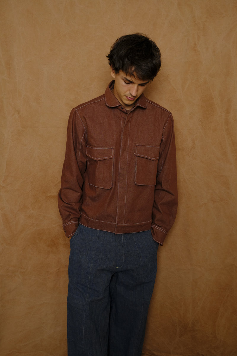 '75 london overshirt in stonewash denim