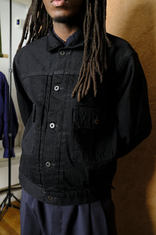 next man denim jacket "ow" in black