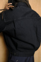 next man denim jacket "ow" in black