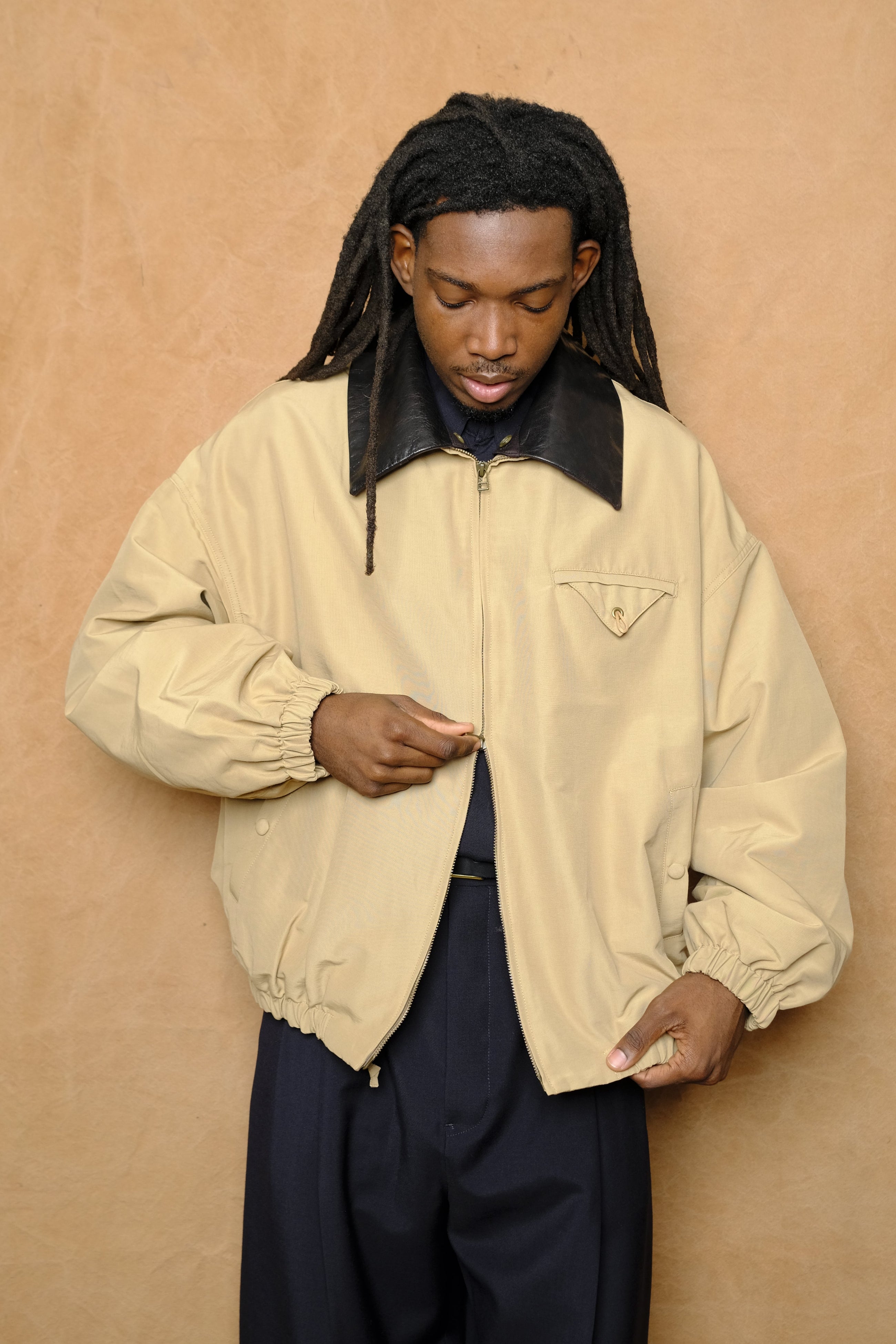 doka nylon tarp jacket in beige