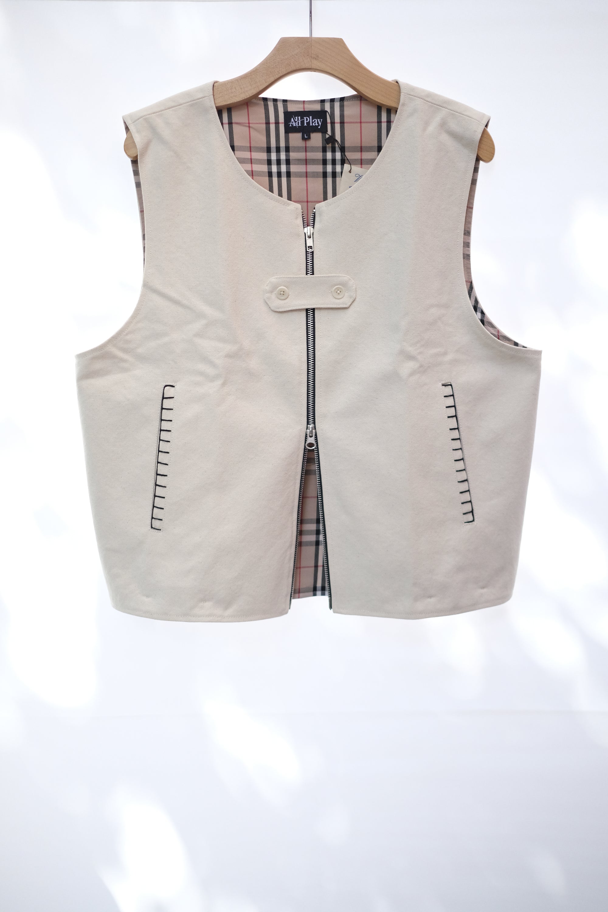 verrazzano vest in ecru