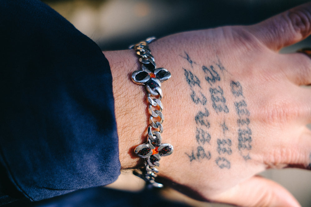 multi-flower charm bracelet