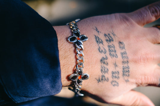 multi-flower charm bracelet