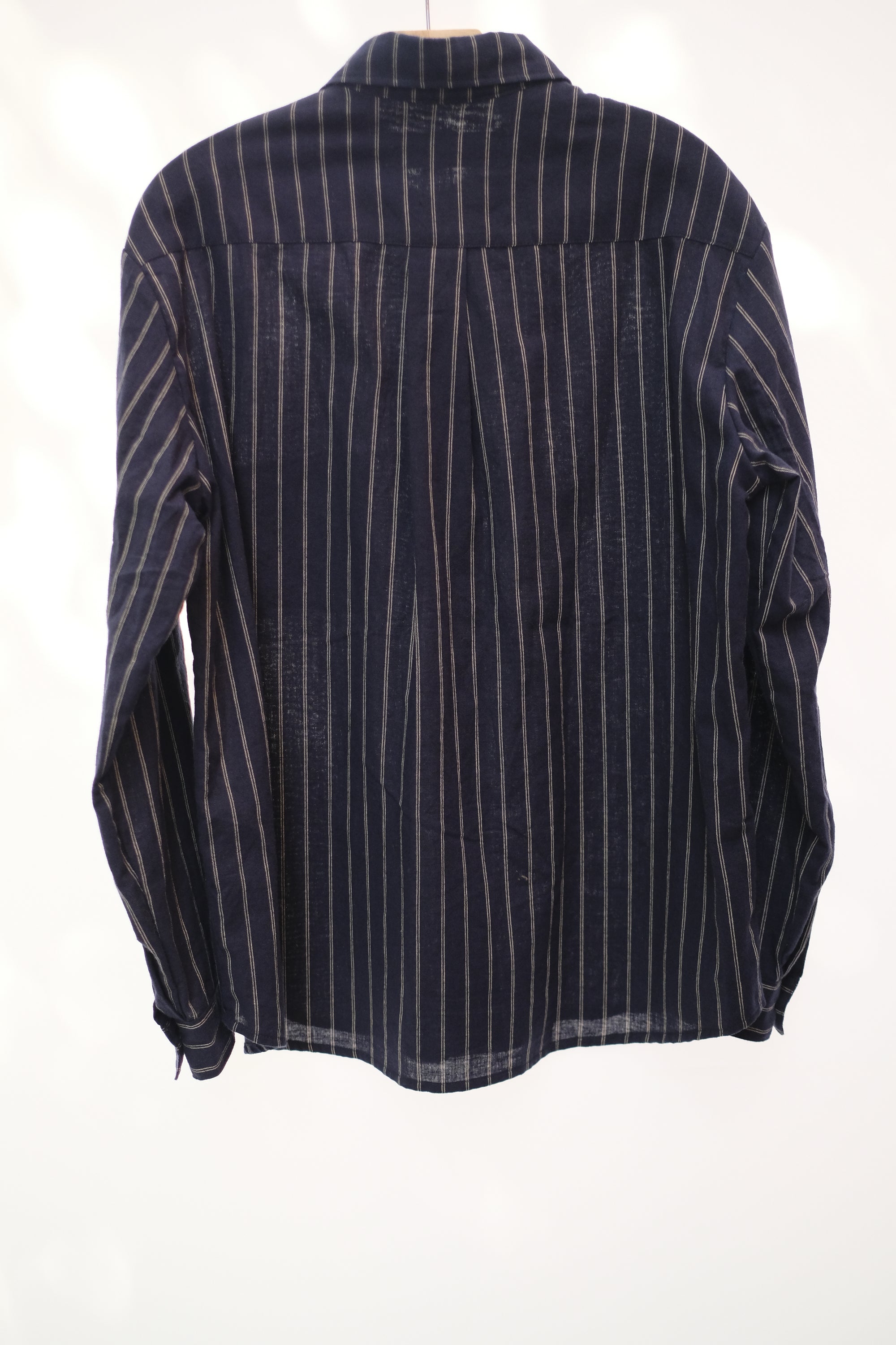 office shirt in navy/beige stripe