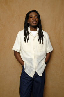 luis shirt in cream check