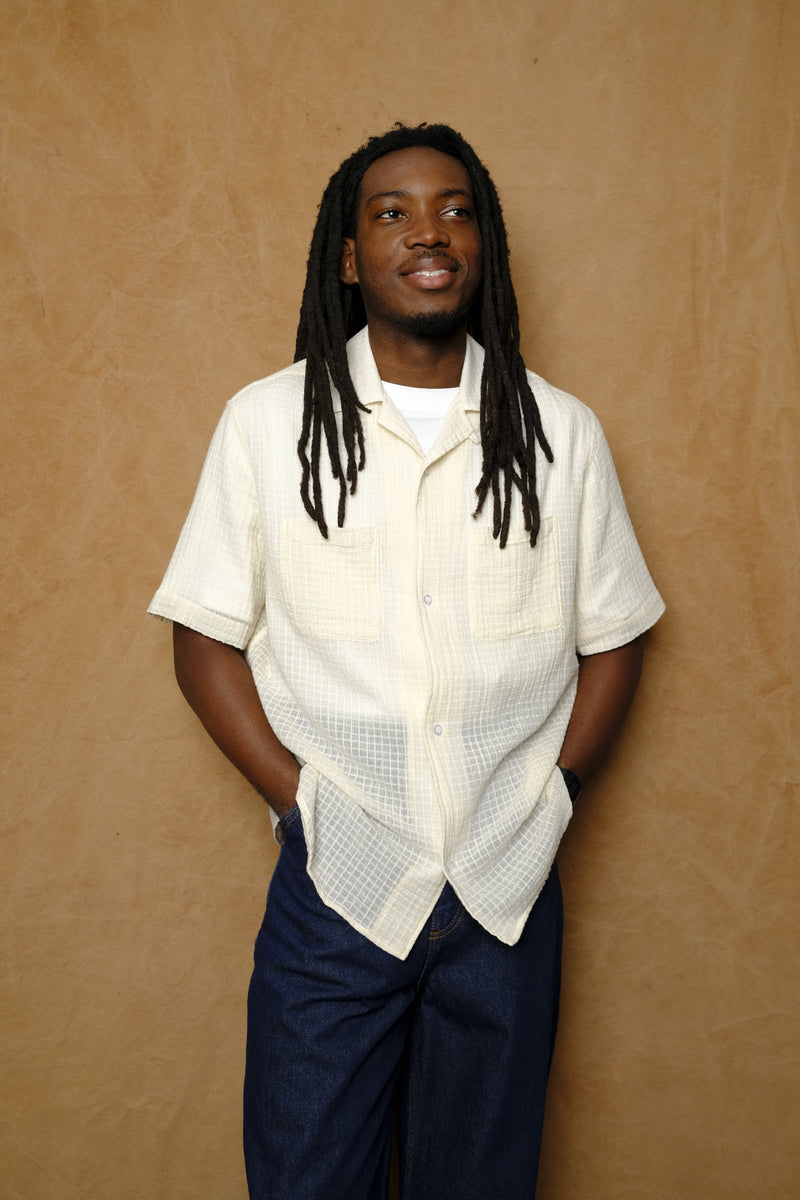 luis shirt in cream check