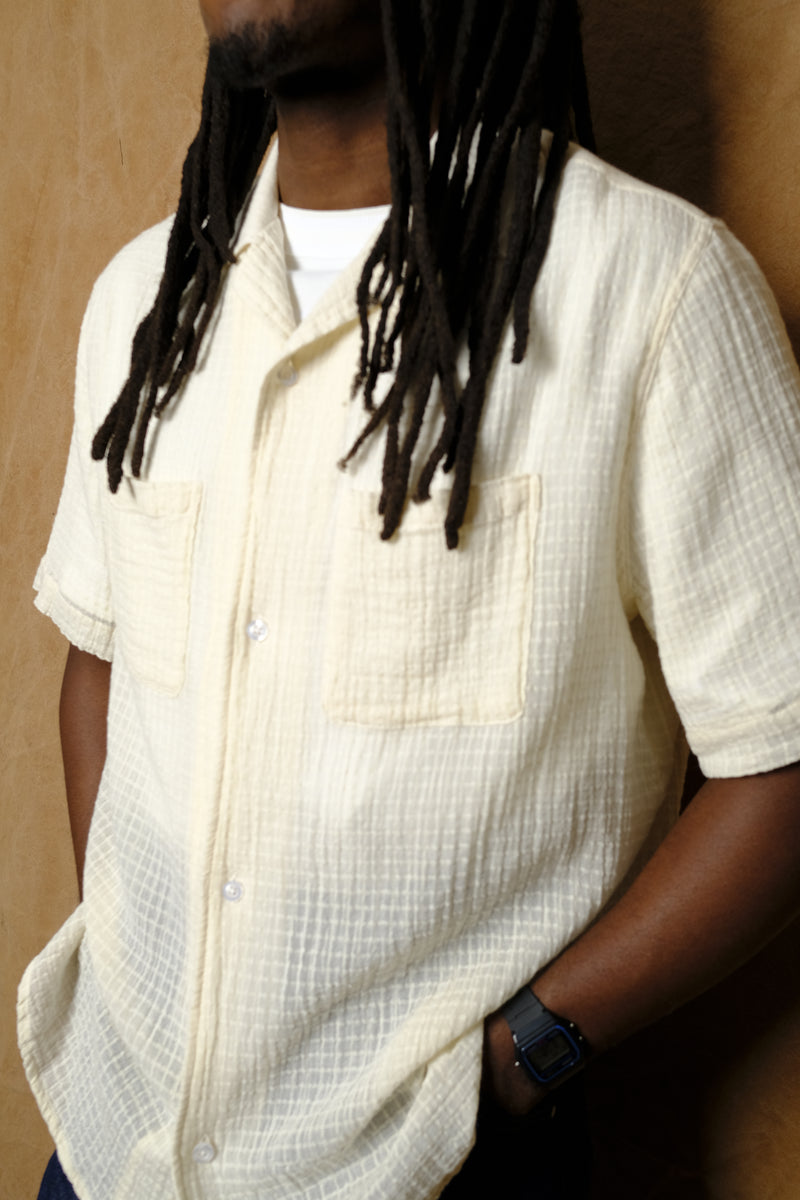 luis shirt in cream check