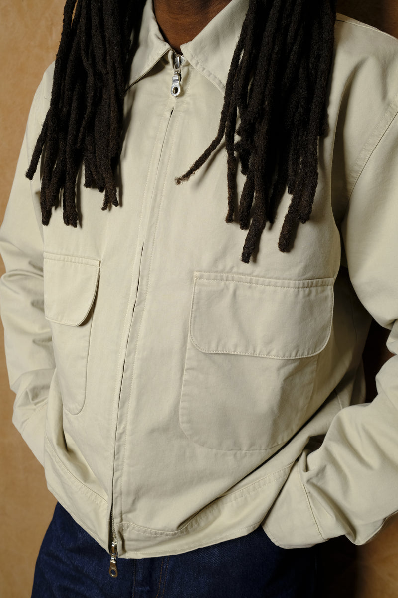 washed andover jacket in pale khaki