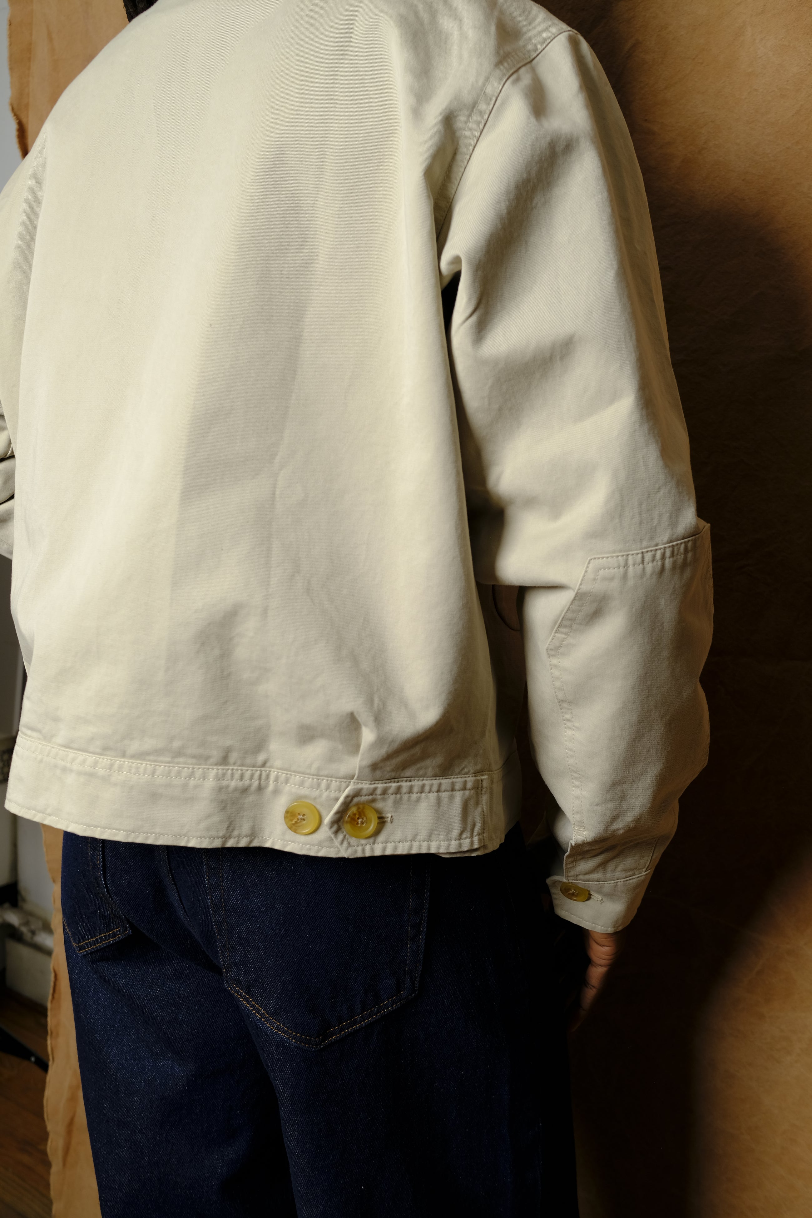 washed andover jacket in pale khaki
