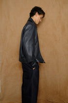 goatskin harrington jacket in navy