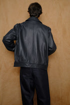 goatskin harrington jacket in navy