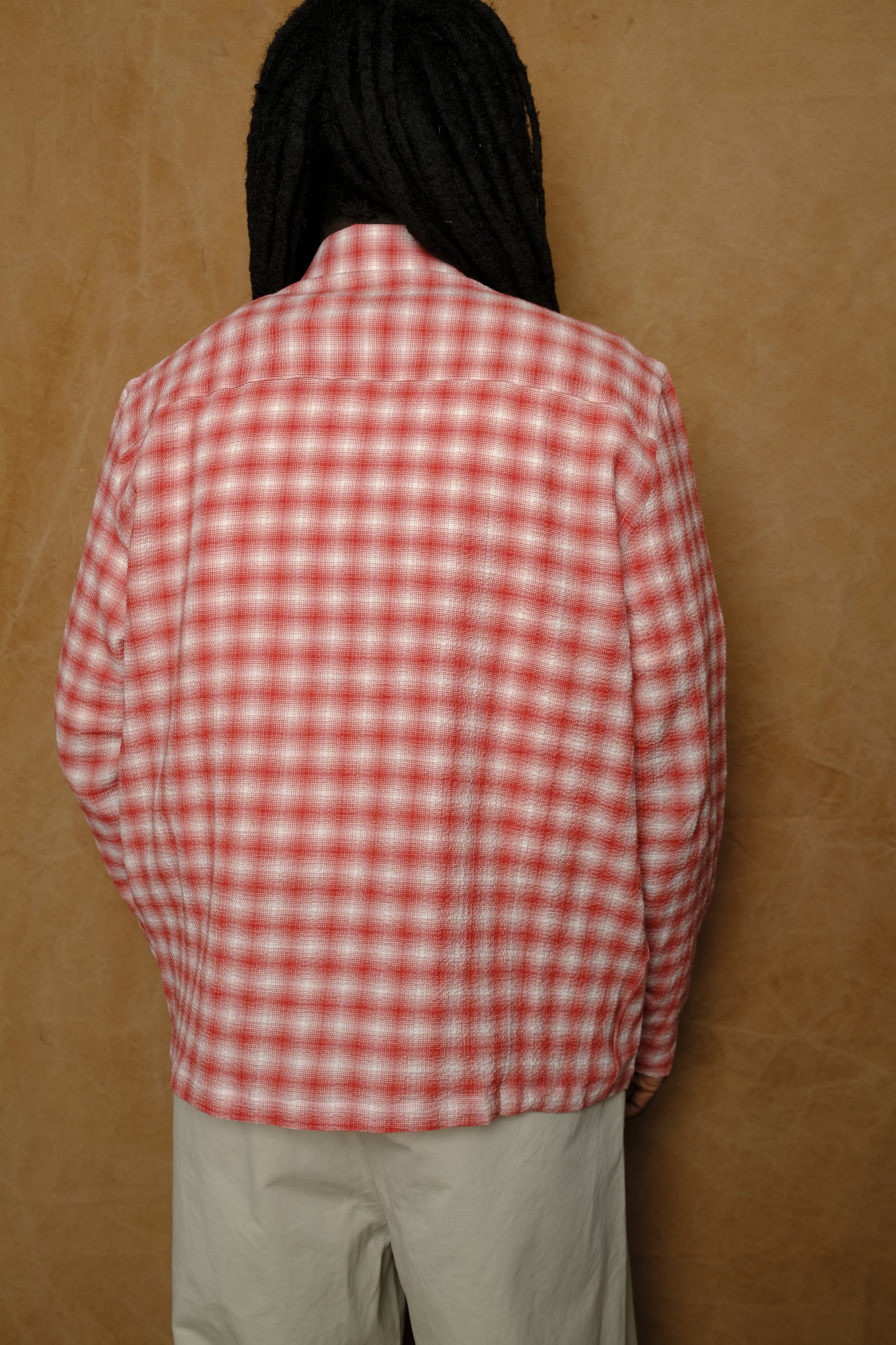 box shirt in haze red