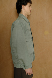 garment dyed cotton linen big pocket jacket