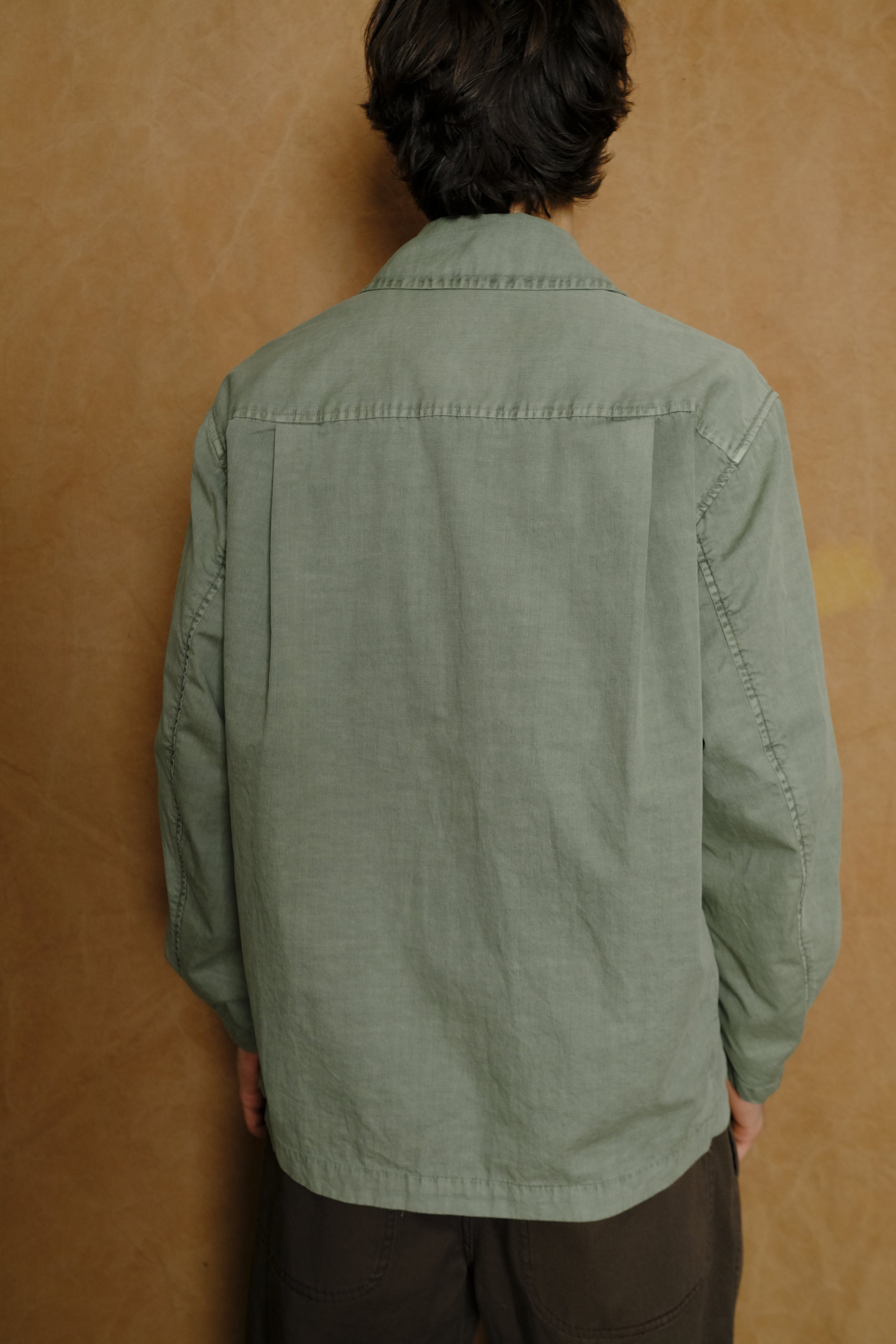 garment dyed cotton linen big pocket jacket