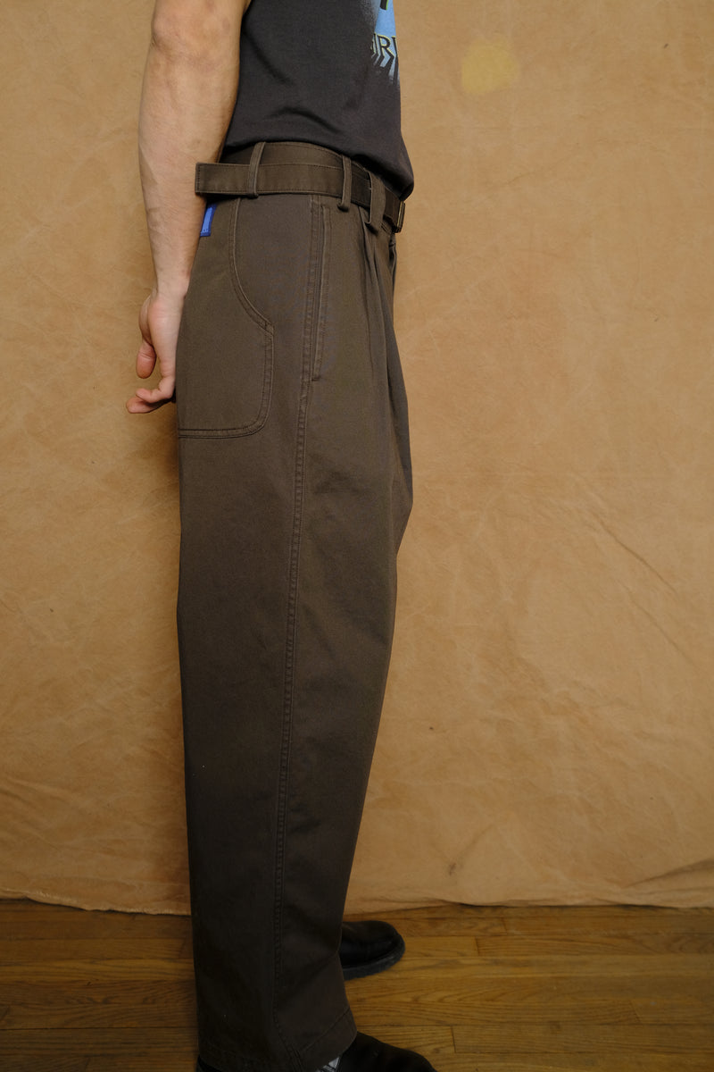 combed cotton belted chino pants