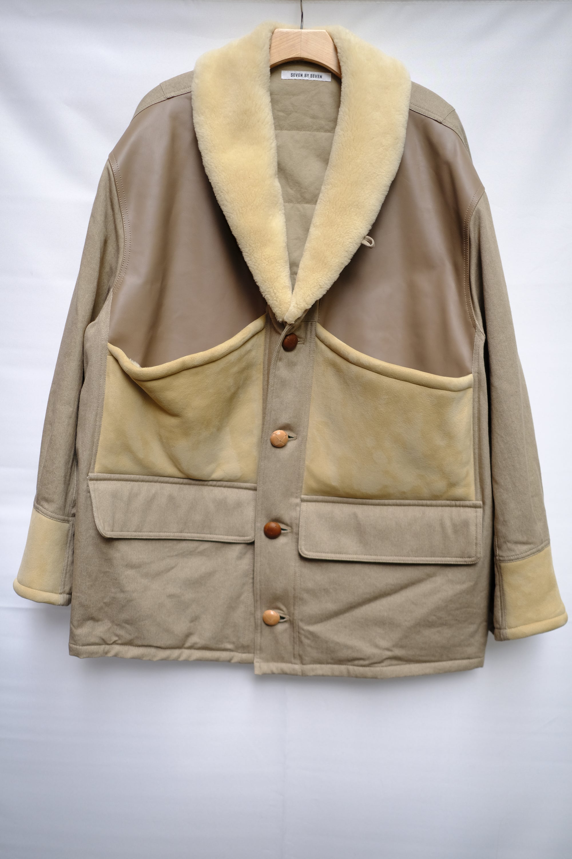 Mouton Combination Jacket in Beige