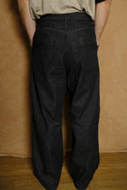 wide denim trousers in black
