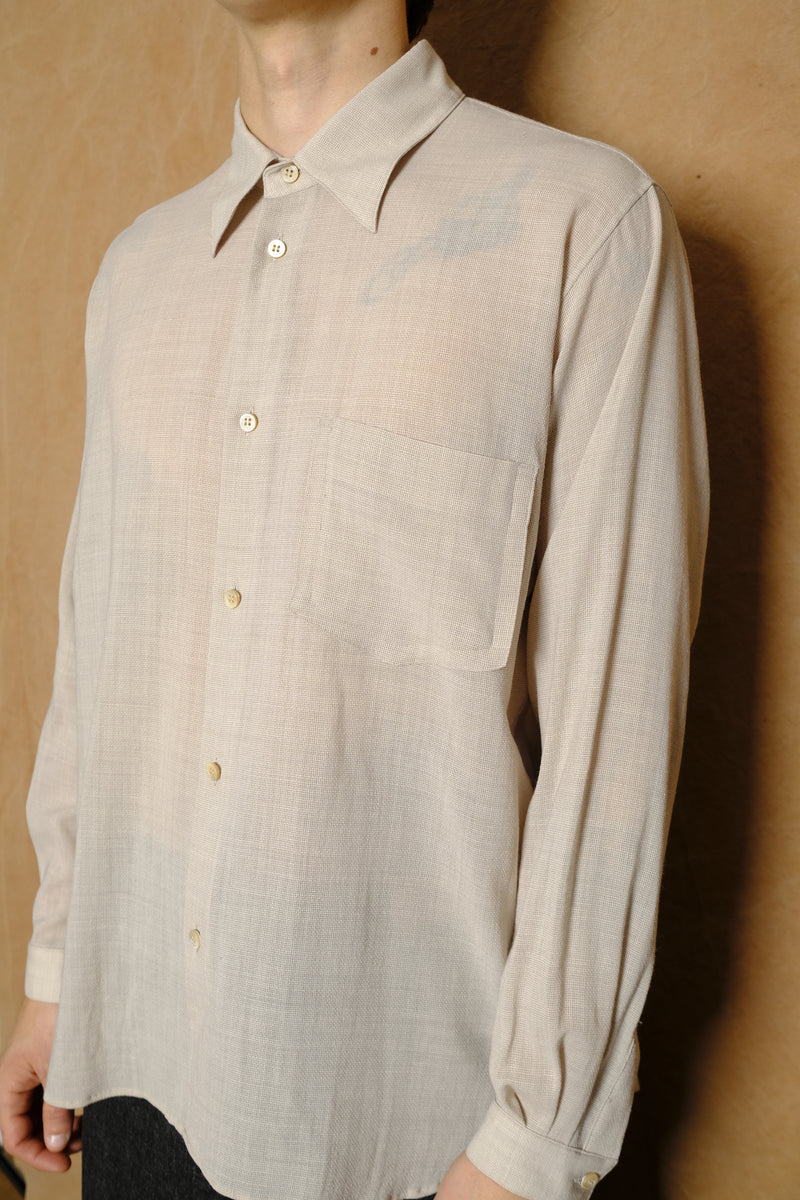 vintage fabric utility shirt in beige
