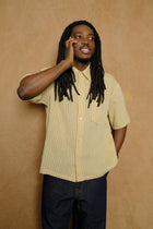 vintage fabric utility short sleeve shirt in yellow