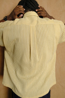 vintage fabric utility short sleeve shirt in yellow