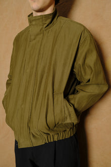 bomber jacket in olive cotton