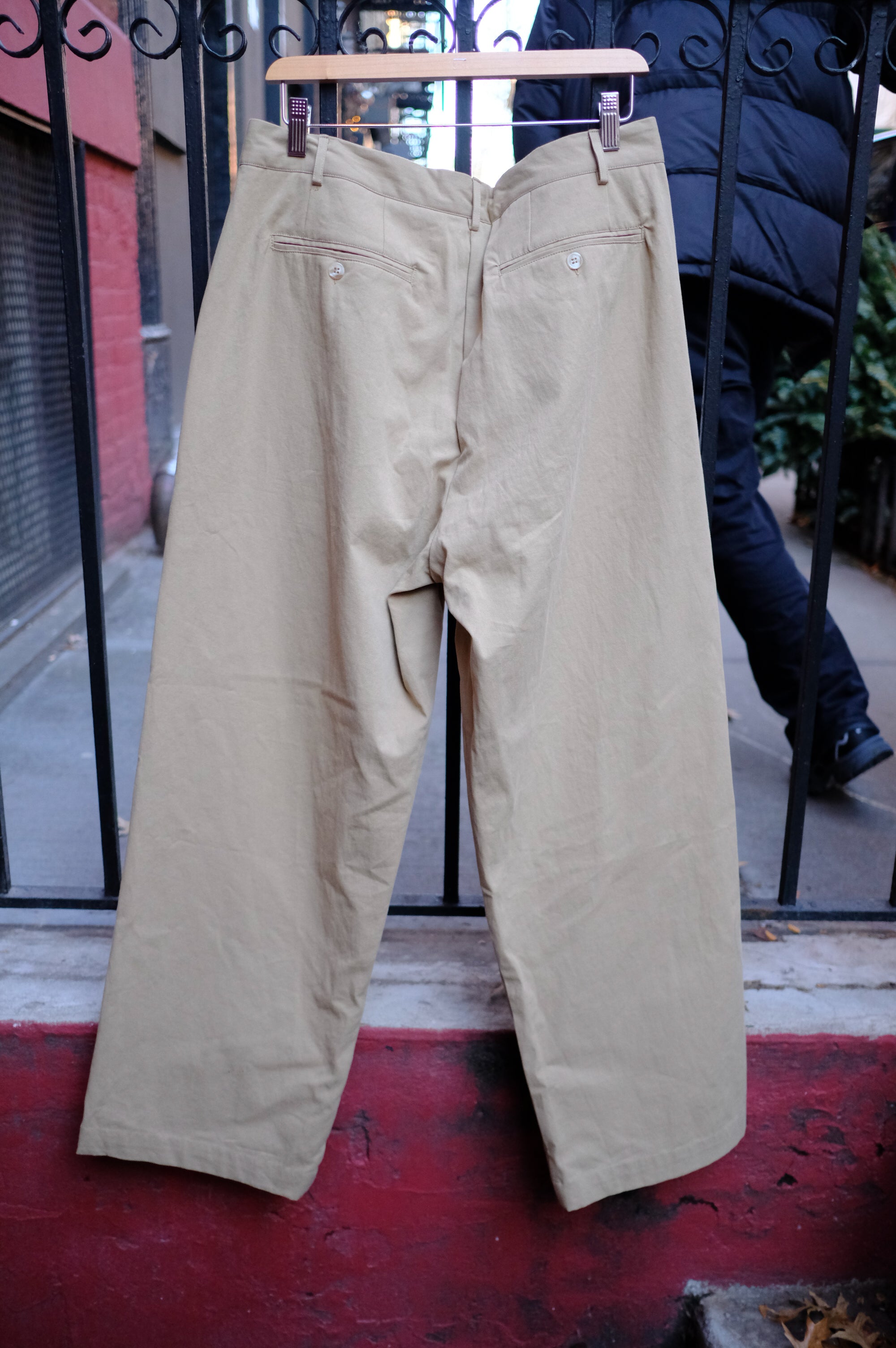 double pleated trouser in tan