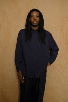 soft oxford wide shirt in navy