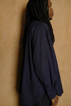 soft oxford wide shirt in navy