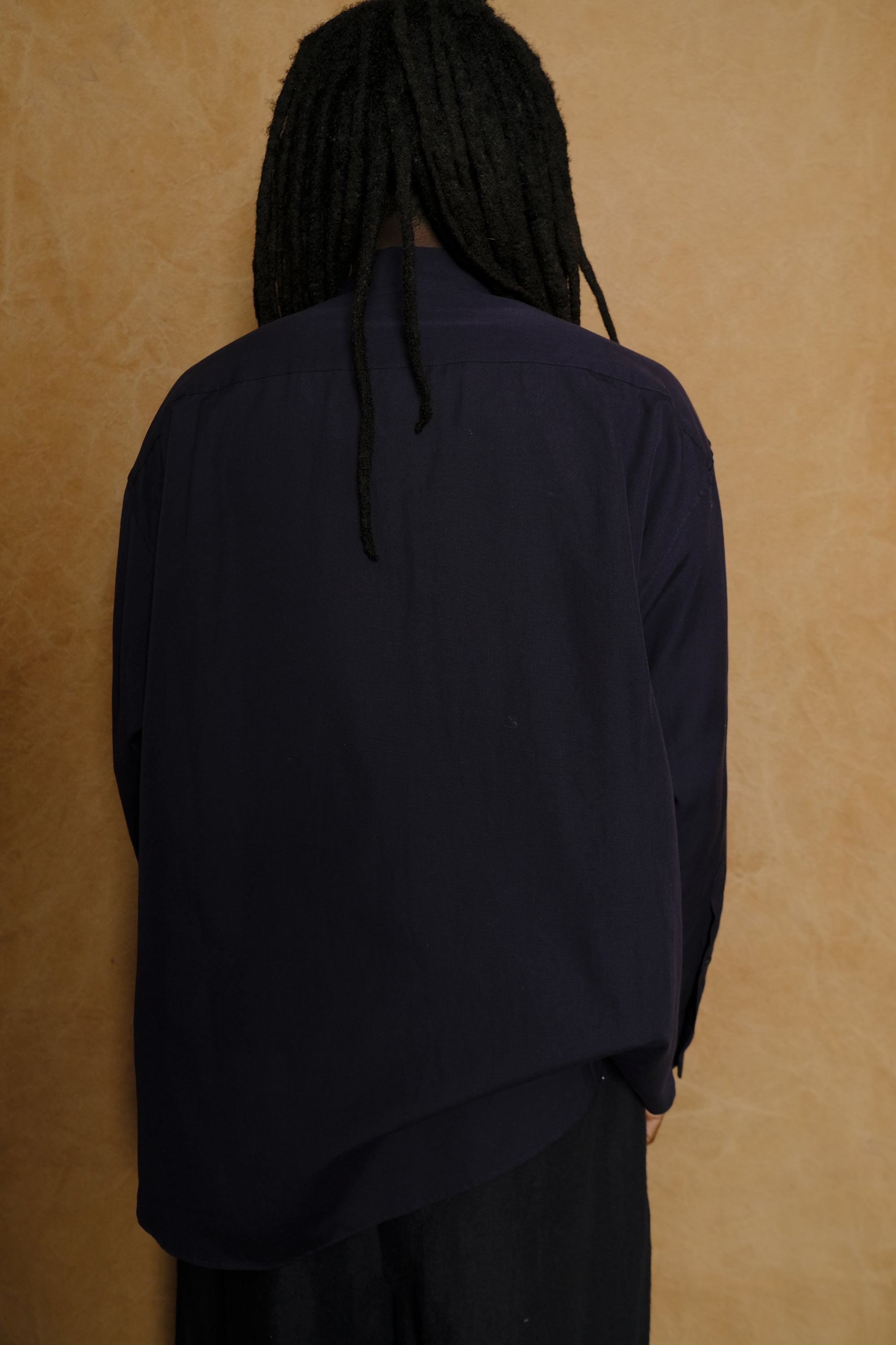 soft oxford wide shirt in navy