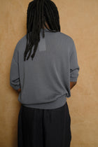 wide knit t shirt in gray