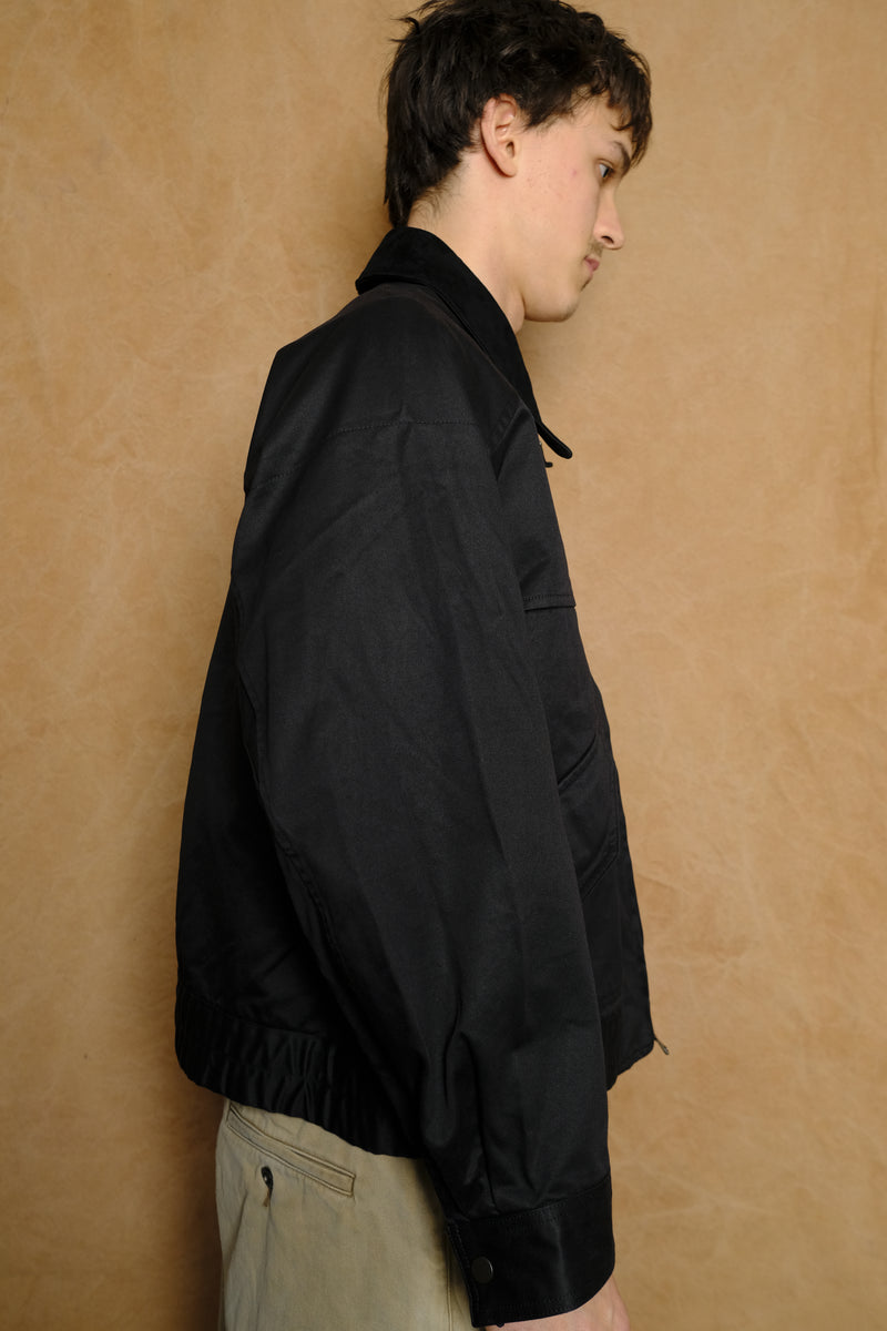 zip blouson in black