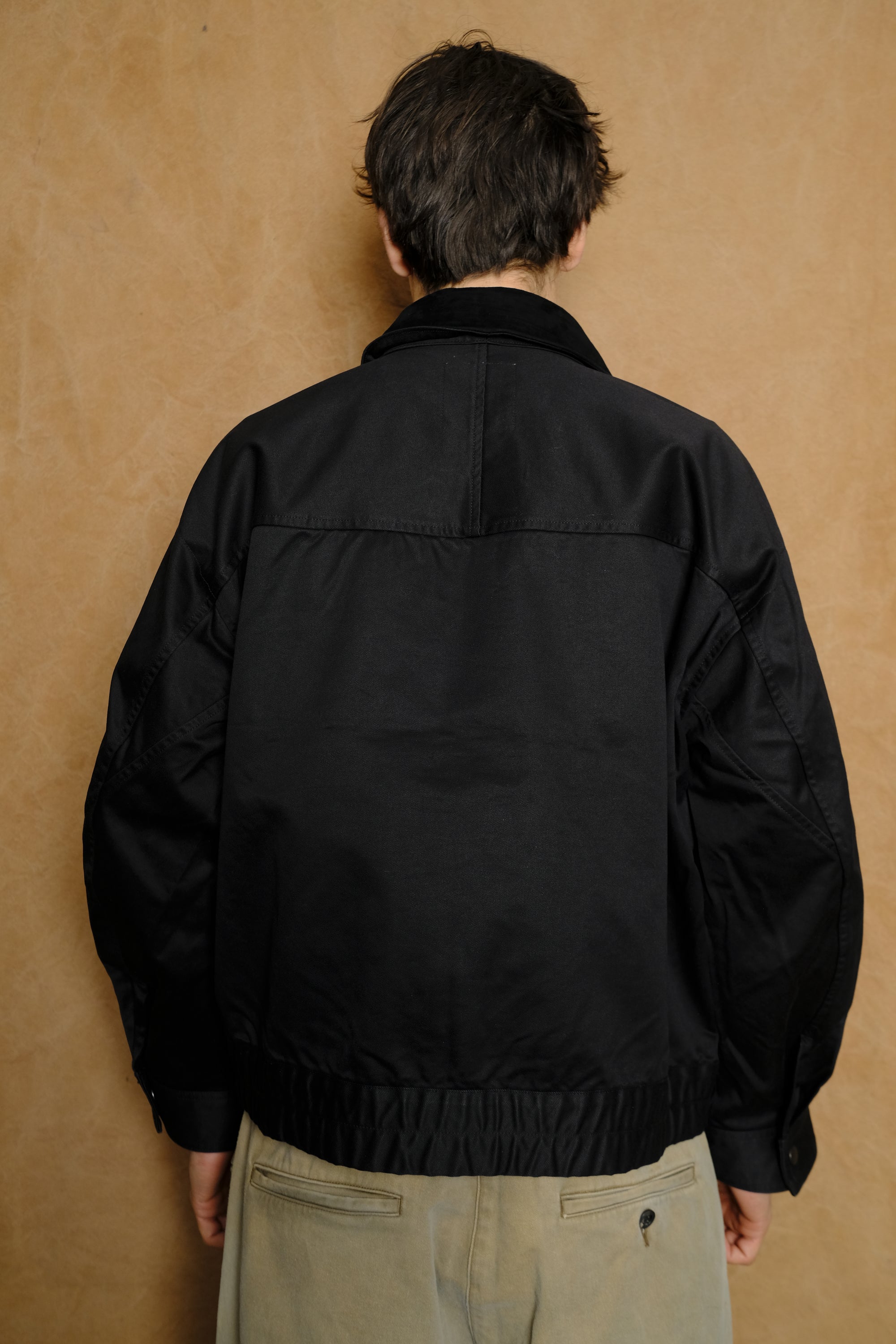 zip blouson in black