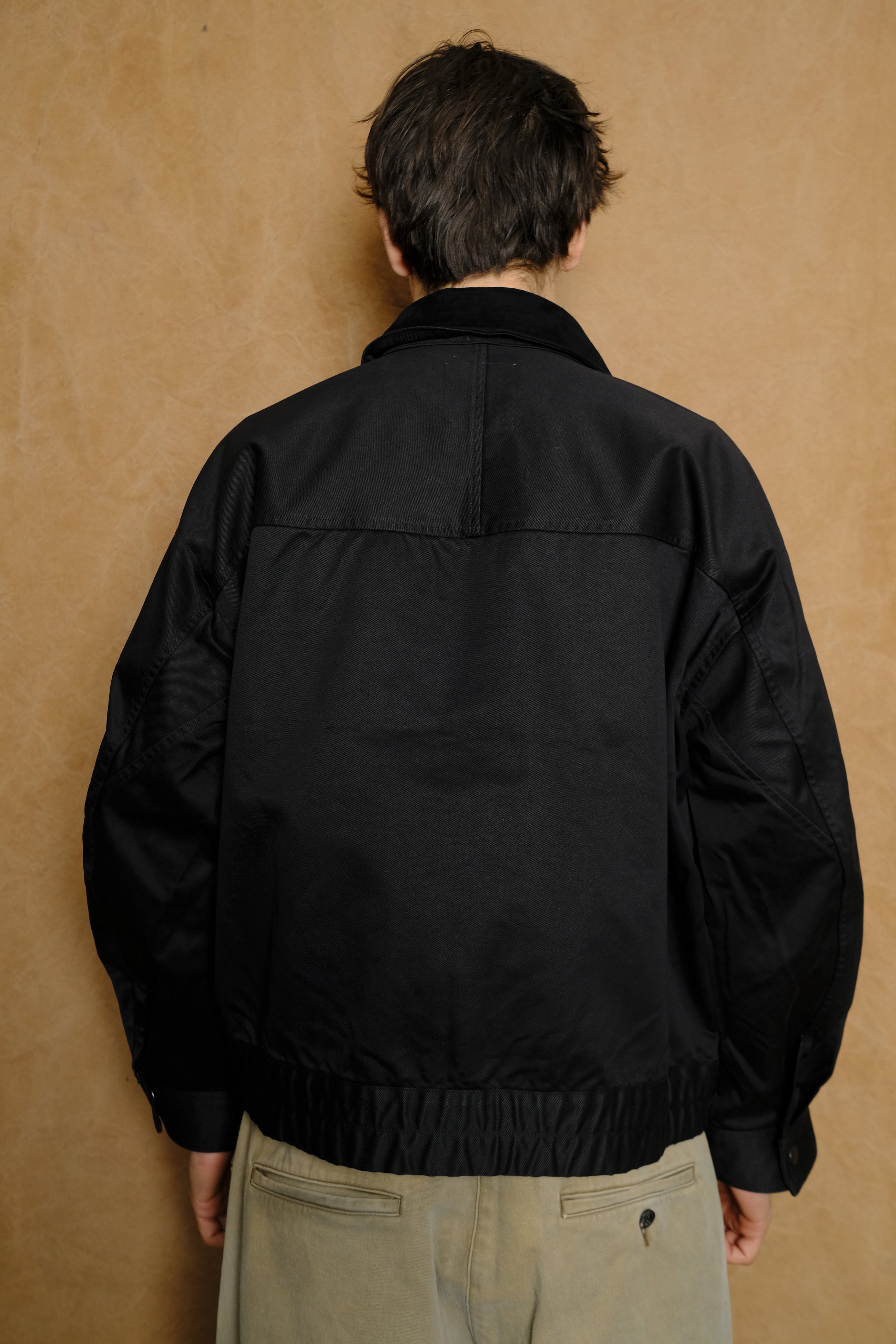 zip blouson in black