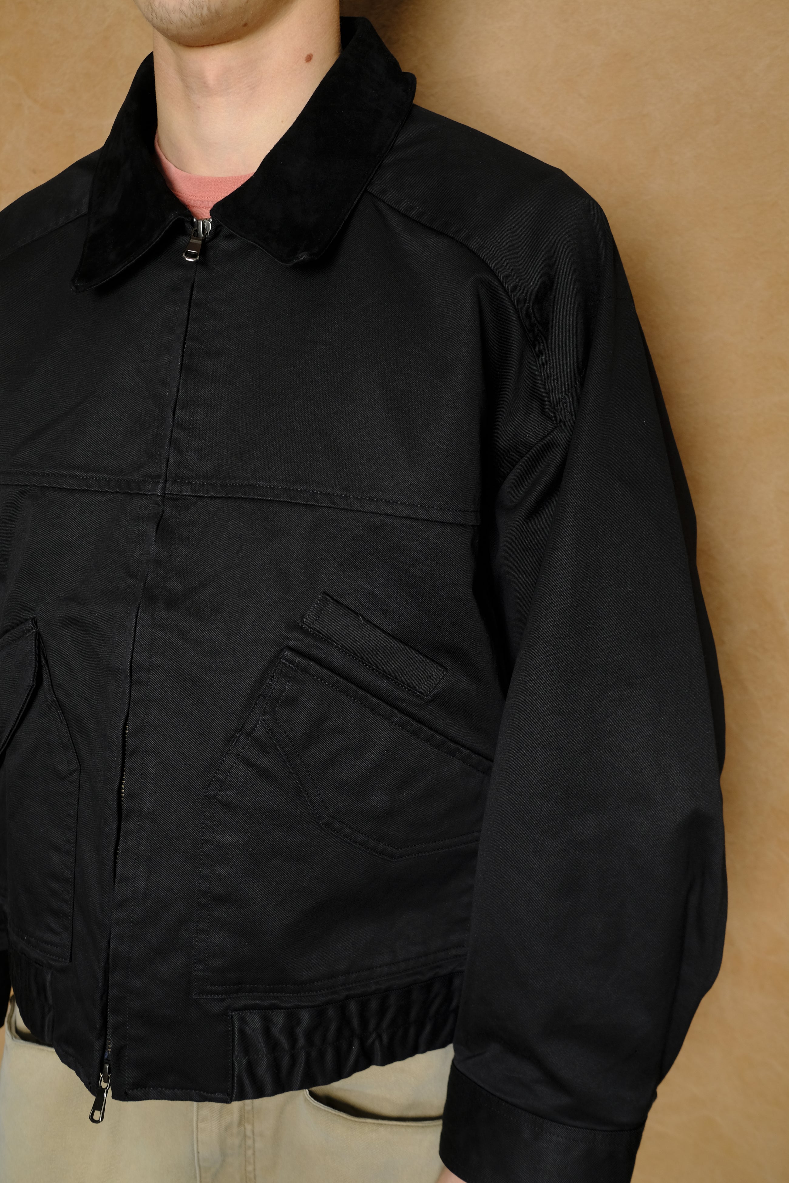 zip blouson in black