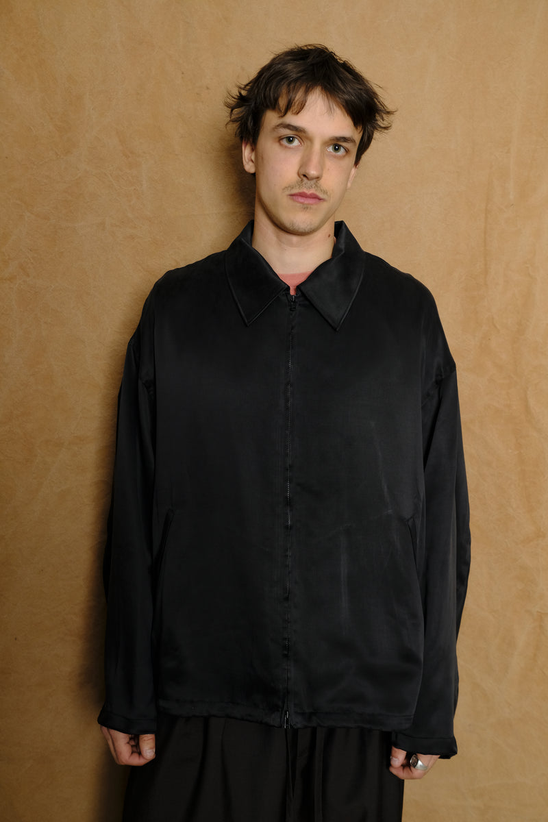 cupro drizzler jacket in black