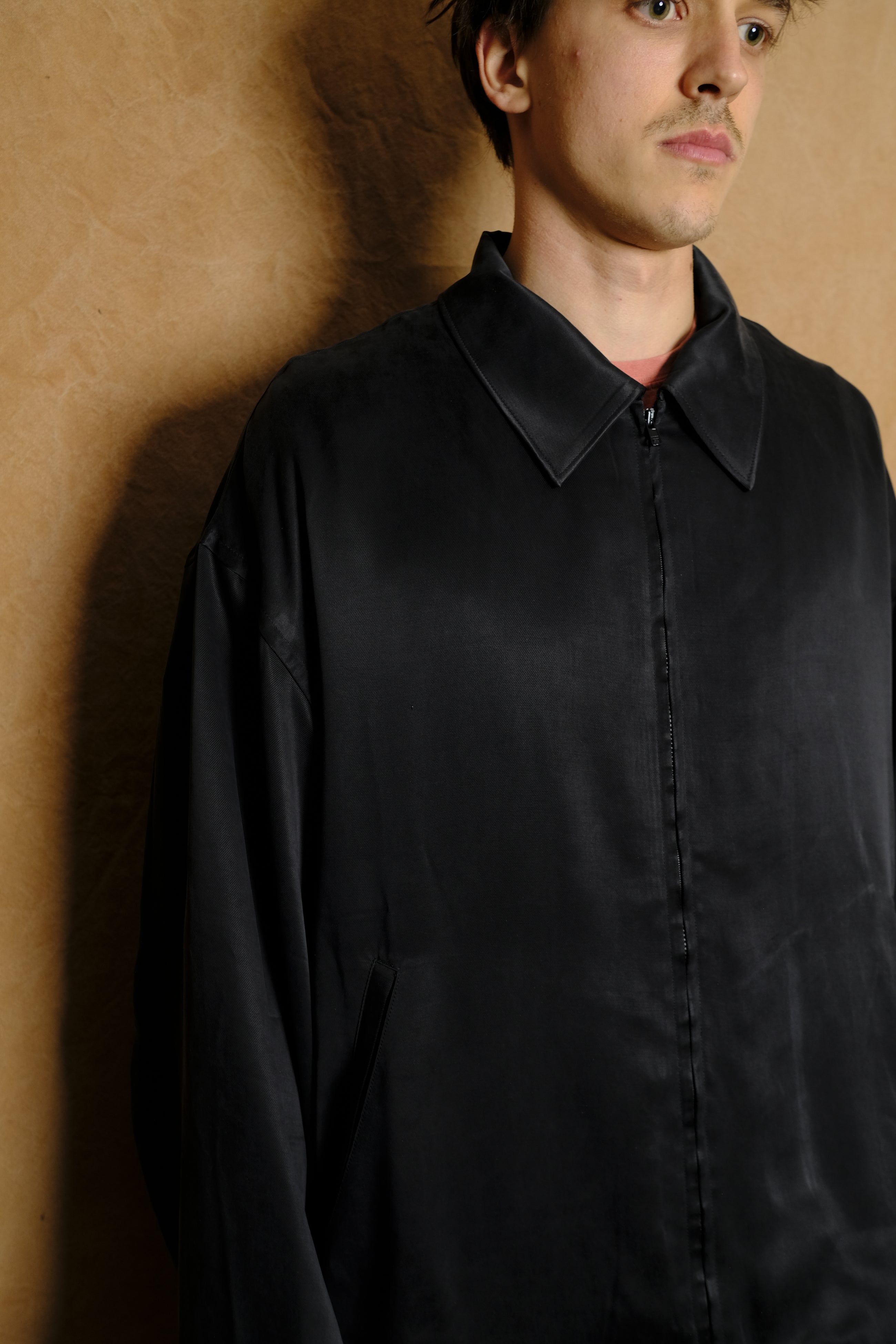 cupro drizzler jacket in black