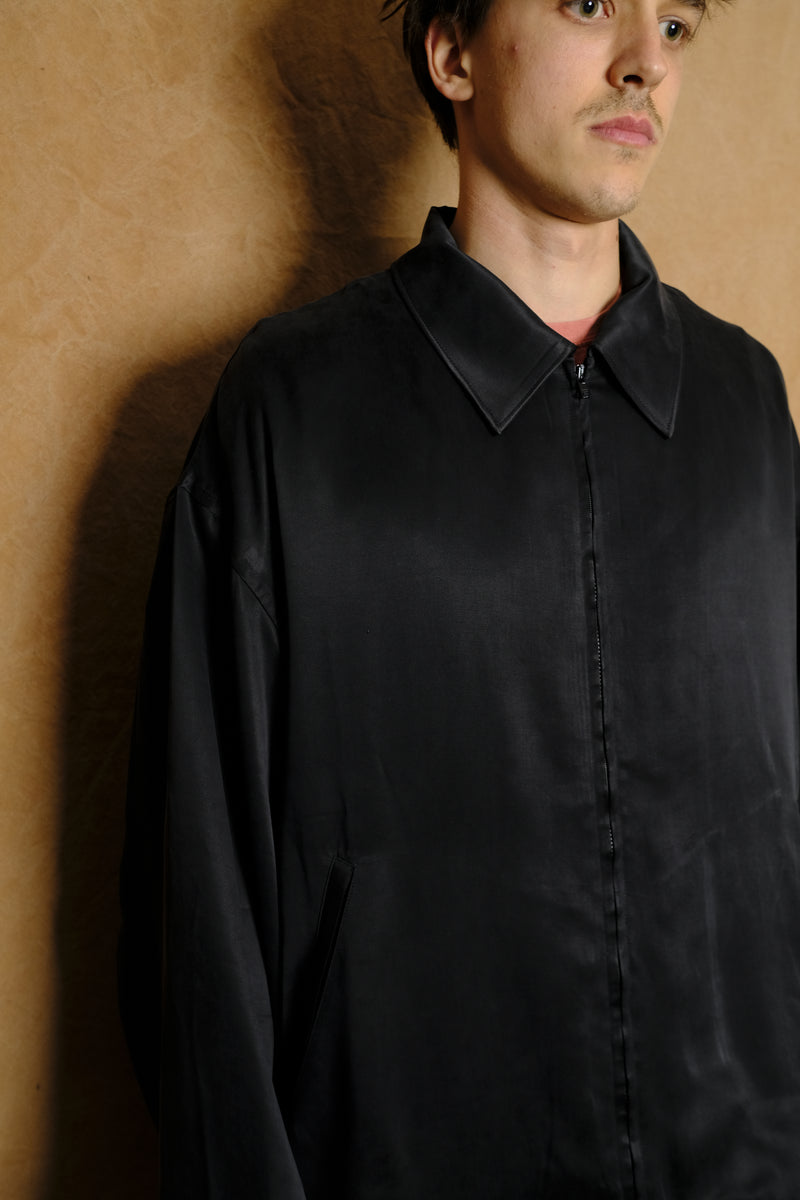 cupro drizzler jacket in black