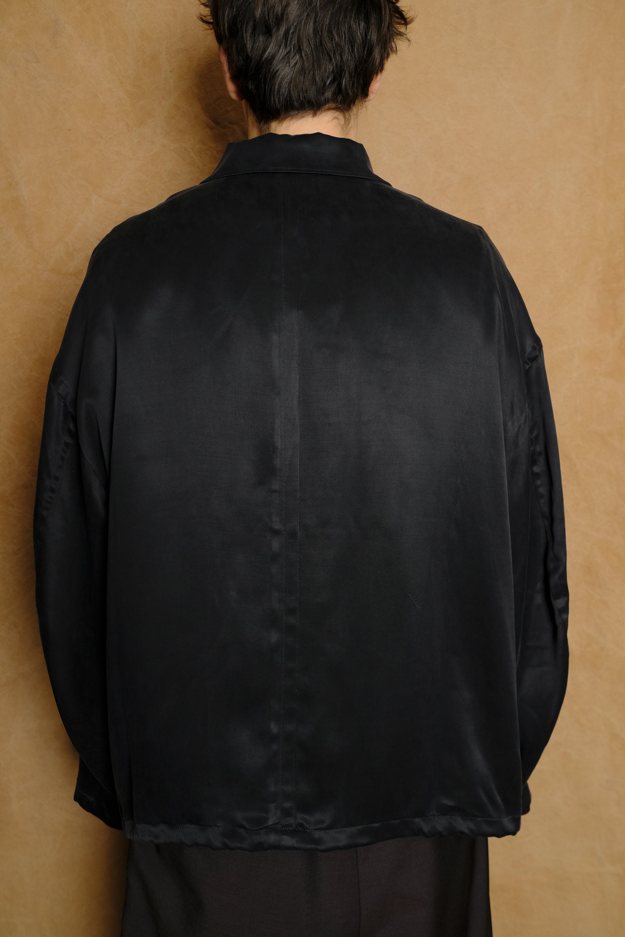 cupro drizzler jacket in black