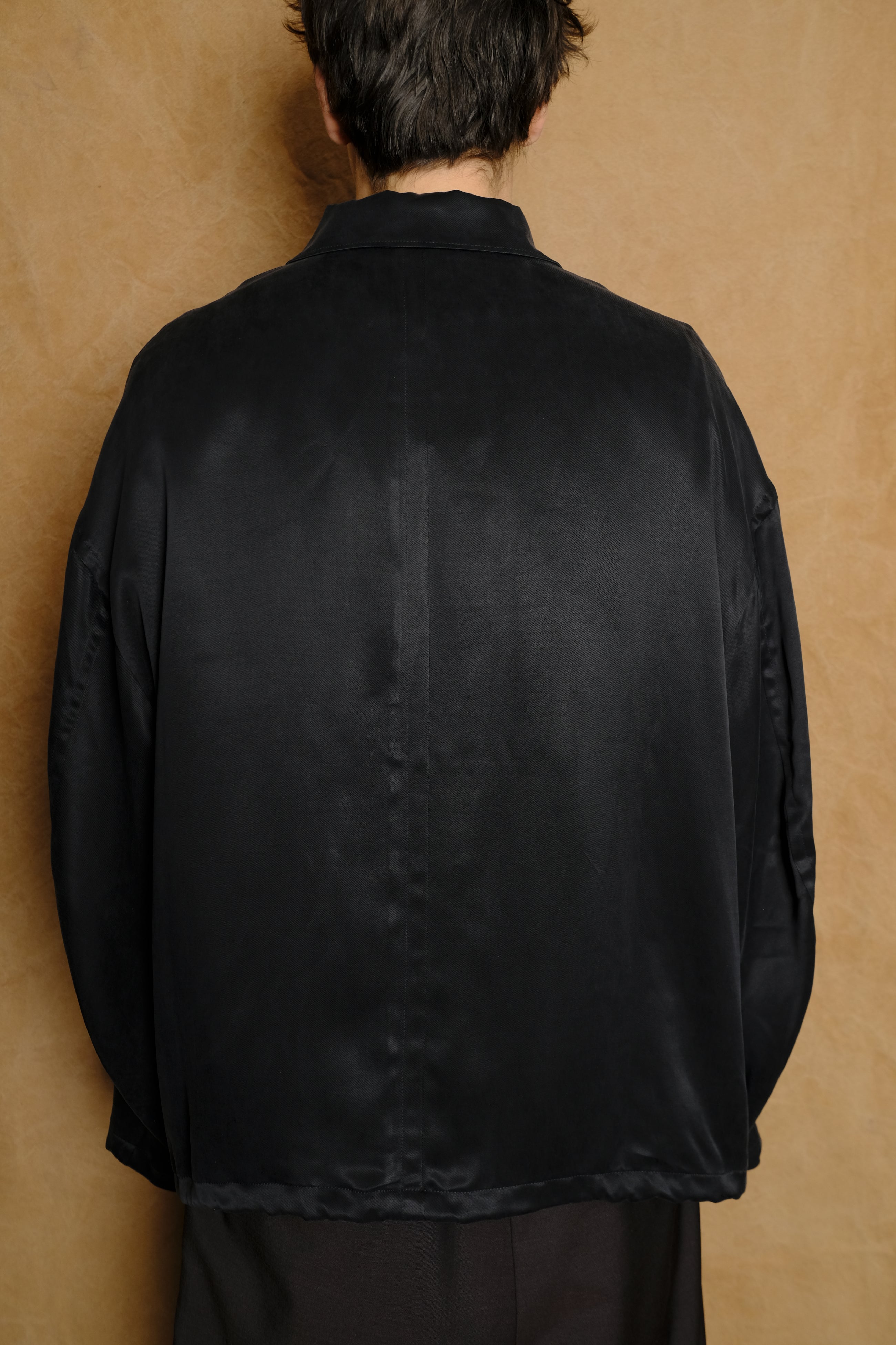 cupro drizzler jacket in black