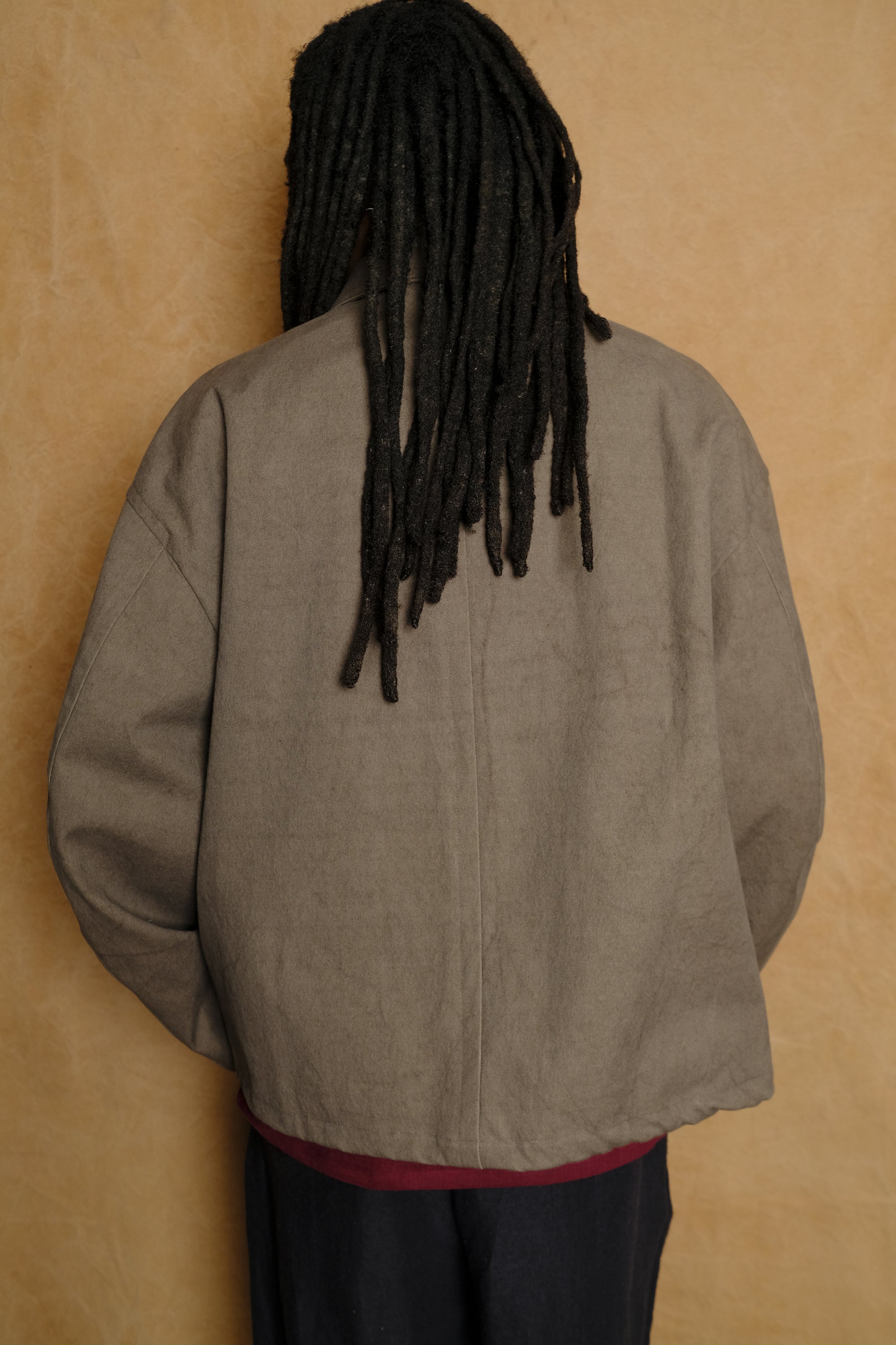 vintage canvas drizzler jacket in brown