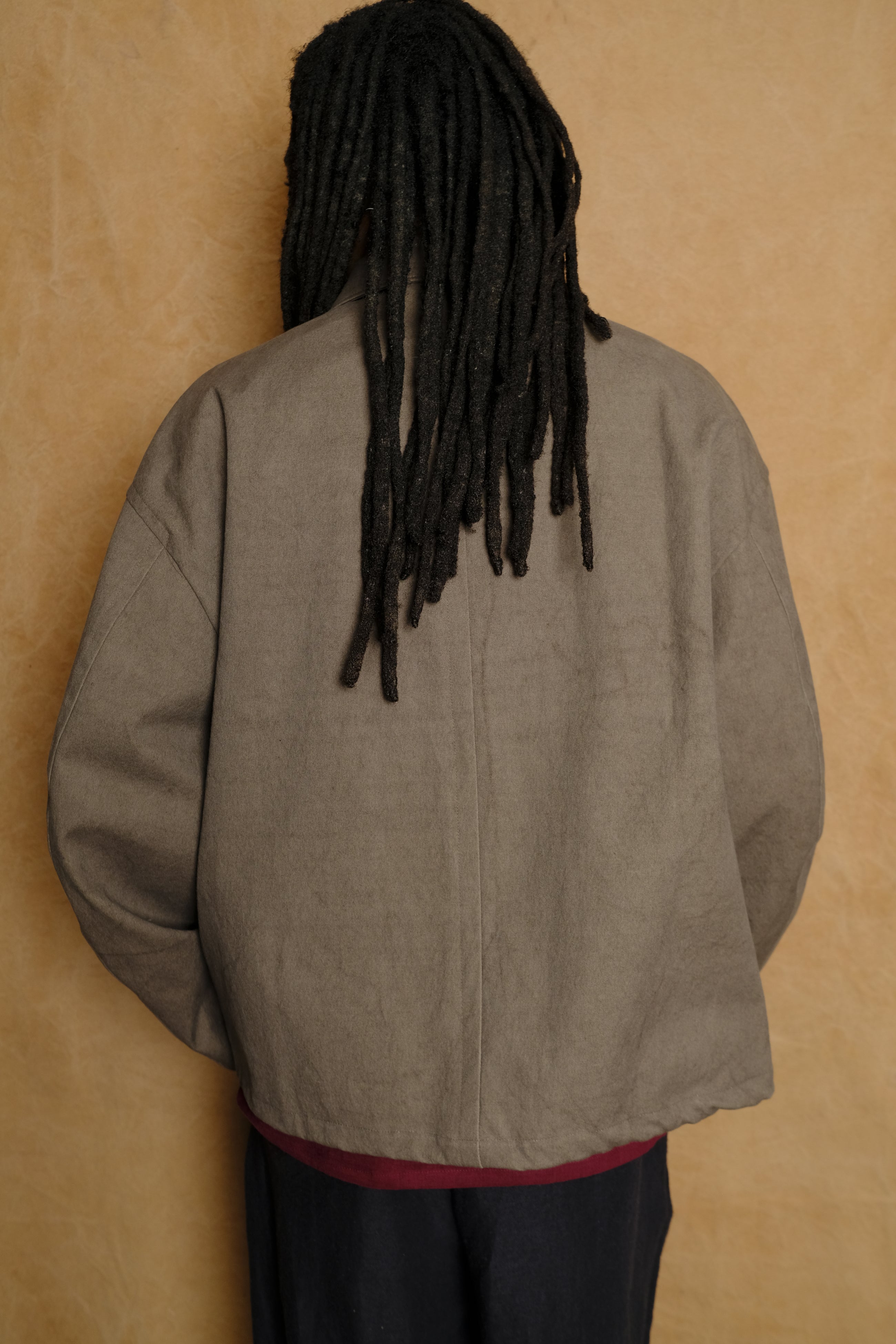 vintage canvas drizzler jacket in brown