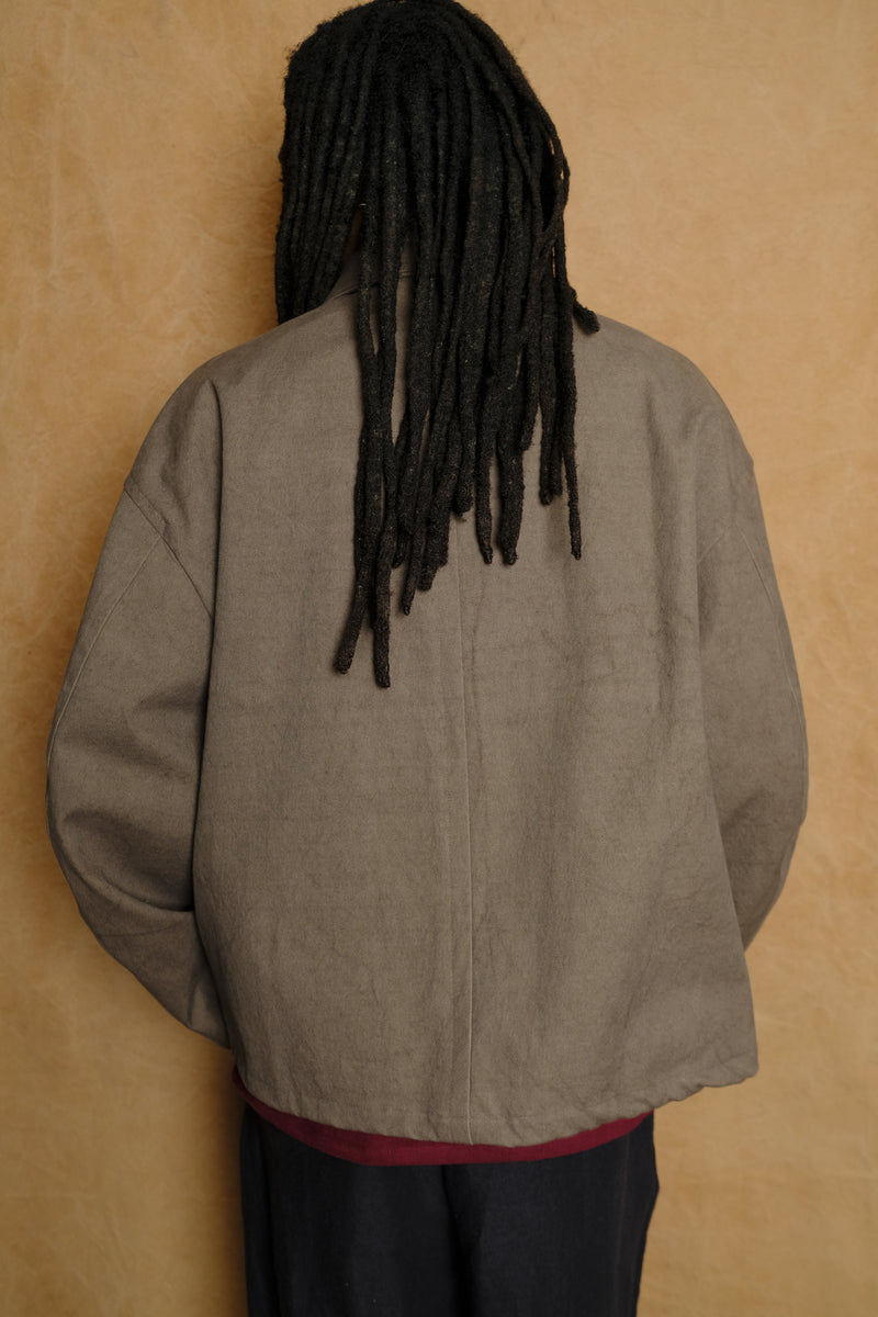 vintage canvas drizzler jacket in brown