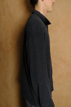wool jersey twisted polo shirt in gray