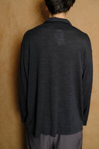 wool jersey twisted polo shirt in gray